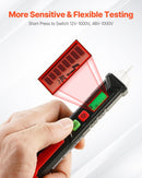 VEVOR Voltage Tester, Non-Contact Voltage Detector with Adjustable Sensitivity, Dual Range AC 12V-1000V/48V-1000V Live & Null Wire Tester Pen with Visual and Audible Alarms, CAT III 1000V Rating