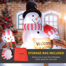 Outsunny 6.1' Inflatable Three Snowmen with Sign Each, Blow-Up Outdoor Christmas Display w/ LED Lights for Party