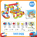 141 PCS klick Rail Electric Train Set with Racer 3D Train, Cube Track Car, STEM Educational Toy for Kids Flexible Race Track for Boys & Girls