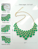 Jane Stone Fashion Statement Collar Necklace Vintage Openwork Bib Costume Jewelry