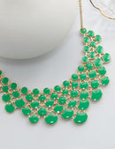 Jane Stone Fashion Statement Collar Necklace Vintage Openwork Bib Costume Jewelry
