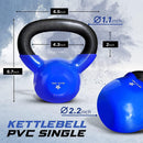 Kettlebell, 5-100 LB Vinyl Coated Cast Iron Strength Training Kettlebells for Home Gym Exercises, Fitness, Full Body Workout Equipment, Push Ups, and Grip Strength