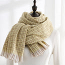 Manufacturers wholesale new style autumn and winter cashmere classic solid color tassels simple lines plaid scarf shawl women