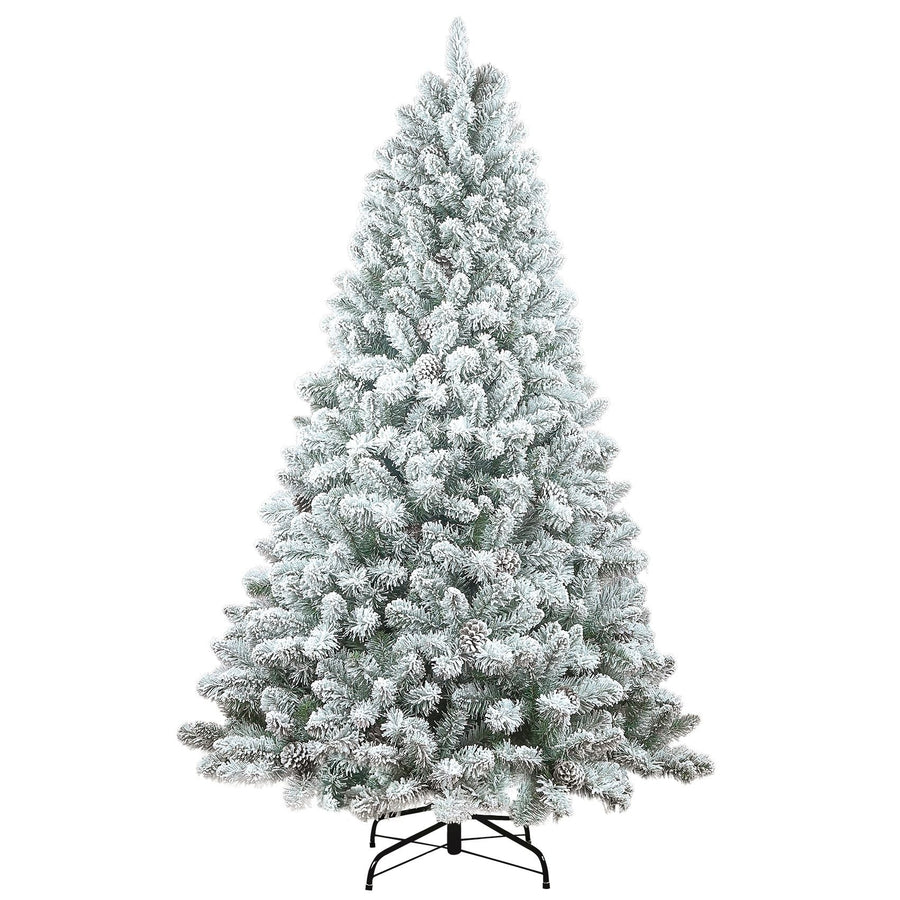 5ft Pvc Mixed Flocked Small XmasTree Pine Cone Hinged Automatic christmas Tree Artificial