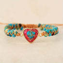 Hot Selling Bracelet Cross-border Goods Source Red Imperial Stone Bracelet Peach Heart Love Hand String Braided Bracelet