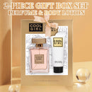 2-piece set, women's perfume spray and body lotion gift box, lasting fragrance, aldehydes, jasmine, ylang, orange blossom, bergamot, lemon flavor, very suitable for holiday gifts, dates, parties