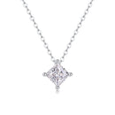 Stay together - set with square moissanite S925 sterling silver and platinum-plated necklace pendant Fashion trendy diamond jewellery