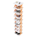 9Tier Narrow Entryway Shoe Rack Plastic Vertical Shoe Organizer Space Saving Free Standing Shoes Storage Shelf Closet Hallway