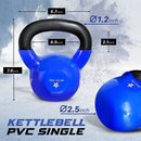 Kettlebell, 5-100 LB Vinyl Coated Cast Iron Strength Training Kettlebells for Home Gym Exercises, Fitness, Full Body Workout Equipment, Push Ups, and Grip Strength