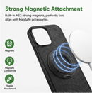 Magnetic Carbon Fiber Phone Case for iPhone 13 14 15 16 17 Series, Built-in Rotatable Kickstand Shockproof Protective Cover Compatible with MagSafe Wireless Charging