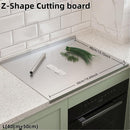 XXL 304 Stainless Steel Cutting Board  Anti-Slip & Mildew-Proof! No More Moldy Wooden Boards | Heavy-Duty & Food-Safe, Easy to Clean – Chop Meat, Knead Dough, Bake Prep All-in-One | Must-Have for Home