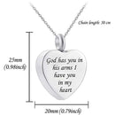 Heart-shaped Wing Urn Funeral Cremation Jewelry Necklace Pendant