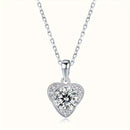 1 piece heart necklace 925 silver moissanite diamond