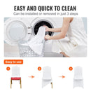 Stretch Spandex Folding Chair Covers, Universal Fitted Chair Cover, Removable Washable Protective Slipcovers, for Wedding, Holiday, Banquet, Party, Celebration, Dining (50PCS White)