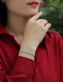Starry Sky - Fashionable bracelet and Bangle jewelry set with Moissanite S925 sterling silver and Platinum-plated diamond