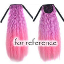 Wavy Curly Wrap Around Ponytail Wig Extension Woman Drawstring Synthetic Hair Extension Fluffy Hairpiece,Gradient Pink Halloween Dress Up Cosplay