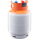 Refrigerant Recovery Tank, 30 LBS Capacity, 400 psi Portable Cylinder Tank with Y-Valve for Liquid/Vapor, High-sealing Recovery Can for R22/R134A/R410A, Orange+Gray