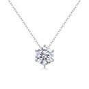 Afternoon Rose - Set with Moissanite 1 Carat 2 Carat 3 Carat S925 Sterling Silver and Platinum Plated Necklace Pendant Fashion Trend Diamond Jewelry