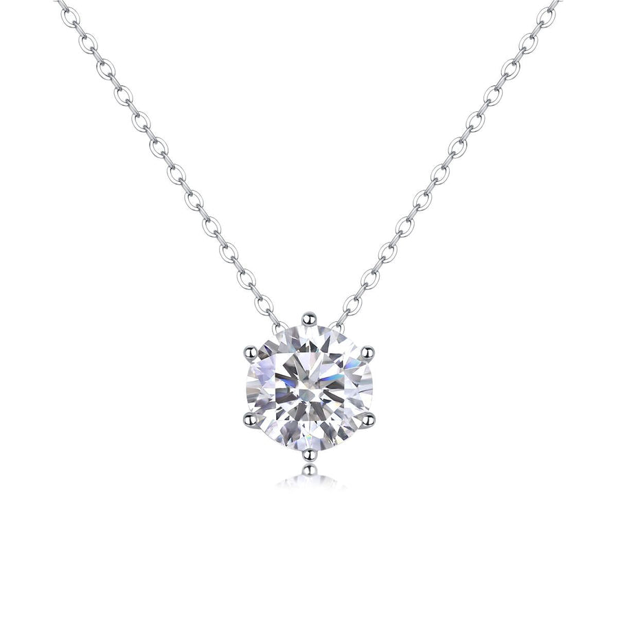Afternoon Rose - Set with Moissanite 1 Carat 2 Carat 3 Carat S925 Sterling Silver and Platinum Plated Necklace Pendant Fashion Trend Diamond Jewelry