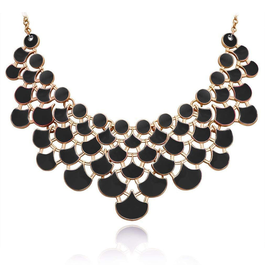Jane Stone Fashion Statement Collar Necklace Vintage Openwork Bib Costume Jewelry