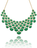 Jane Stone Fashion Statement Collar Necklace Vintage Openwork Bib Costume Jewelry