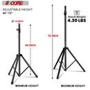 5 Core Speaker Stand Height Adjustable PA DJ Tripod Studio Monitor Stands w 35mm Compatible Insert - SS ECO 1PK BLK WoB