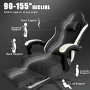 Ergonomic Gaming Chair with Pocketed Spring Cushion, Breathable Fabric Computer Chair with Footrest, Adjustable Lumbar Support Video Game Chair for Adults (Fabric)