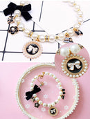 Luxurious Pearls Pet Collar Decorative Necklace for Small Cat Dog Adjustable 10-12 inches