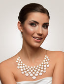 Jane Stone Fashion Statement Collar Necklace Vintage Openwork Bib Costume Jewelry