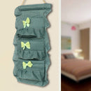 [Plaid & Bowknot] Green/Wall Hanging/ Hanging Baskets/Wall Organizers/ Baskets (11*21)