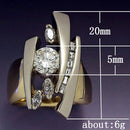 Huitan Luxury Gold Color Geometric Shape Women Rings Hiphop Party Stylish Female Finger Rings Dazzling CZ Lady's Fashion Jewelry