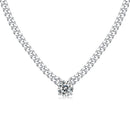 Ladies' Cuban Necklace - Set with 1-carat Moissan diamond S925 sterling silver jewelry and platinum-plated affordable diamond jewelry, fashionable and trendy jewelry necklace pendant