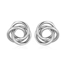 Polished Open Love Knot Earrings in Sterling Silver