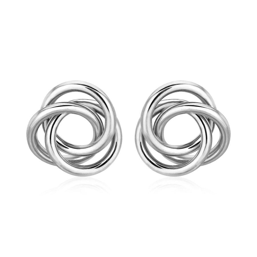 Polished Open Love Knot Earrings in Sterling Silver