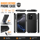 Rugged Shockproof Phone Case for iPhone 11/12/13/14/15/16 Plus - Military Grade 10FT Drop Protection Heavy Duty Full-Body Protective Cover with Raised Screen & Camera Edges, Anti-Slip Grip