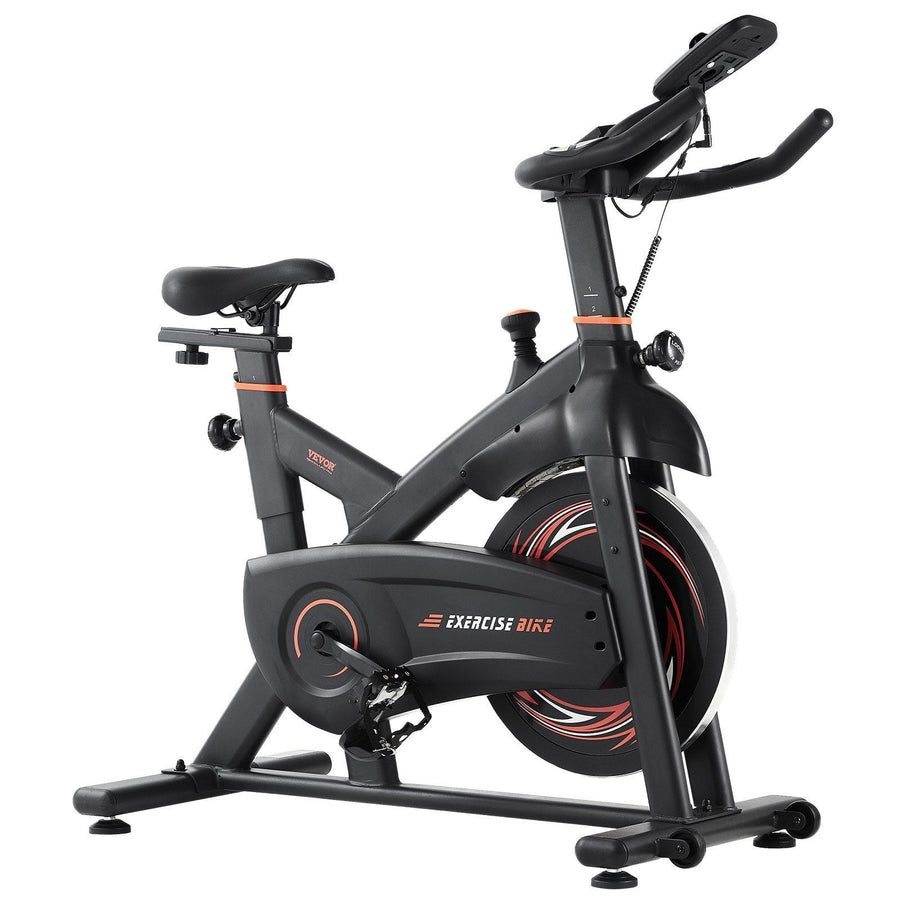Exercise Bike, Adjustable Magnetic Resistance Stationary Bike, Indoor Cycling Bike for Home Cardio, Workout Bike with Silent Belt Drive, Comfortable Seat Cushion, LCD Monitor, and Heavy Flywheel