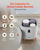 VEVOR Towel Warmer Bucket, 25L Heated Towel Warmer with LED Display, Large Blanket Warmers for Bathroom, 20/40/60/90 Mins Timer and Temperature Setting, for SPA, Home, Countertop, Floor, Gray