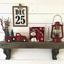 Christmas Decor Red Truck Christmas Wooden Box Signs Buffalo Plaid Christmas Decorations Christmas Decor for Home Office Bedroom Fireplace Car Tiered Tray Decor Christmas Gifts for Women 5x5