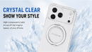 Transparent Magnetic Phone Case Compatible with iPhone 13-17 AIR, 360° Rotating Ring Holder, Anti-Yellow & Shockproof Protective Case, Works with Magnetic Accessories