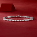 One-of-a-kind - A fashionable bracelet and bracelet jewelry set with 0.1-carat Moissan diamonds, S925 sterling silver and platinum-plated diamonds