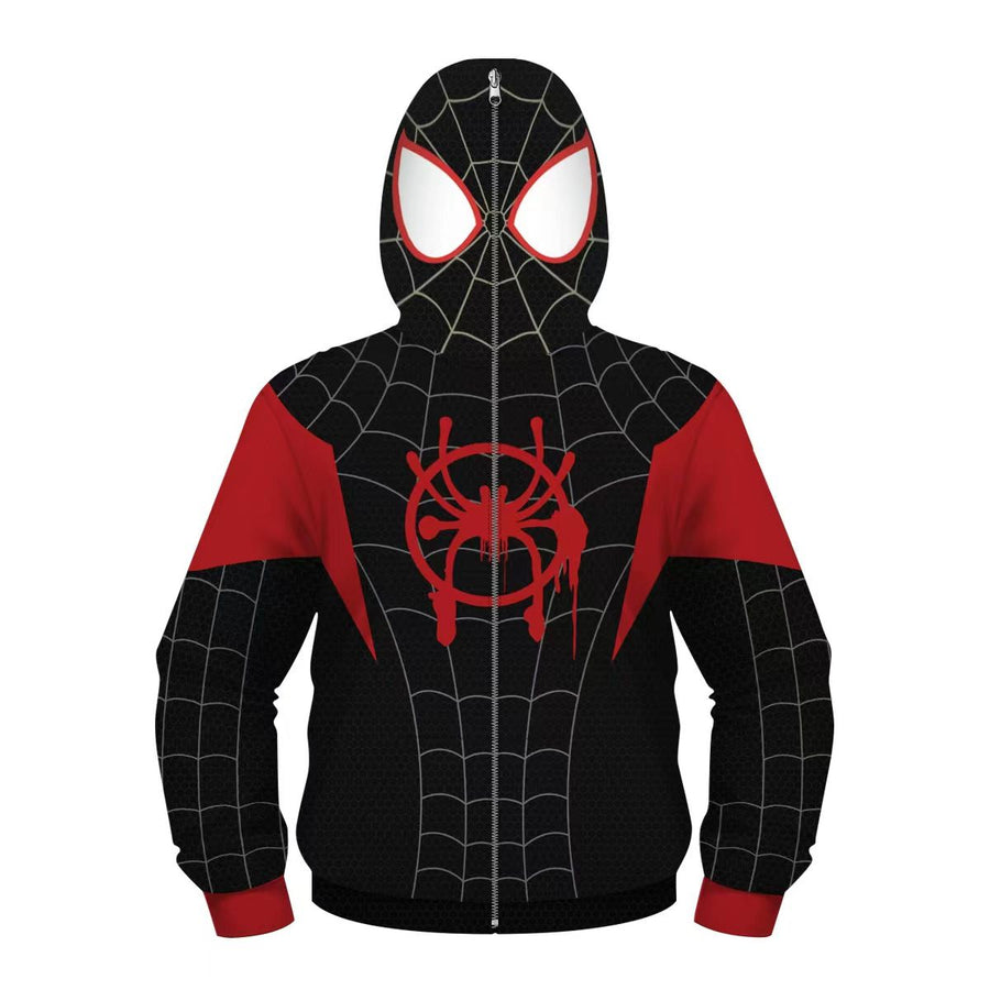 Kids Spider-->M.A.N Hoodies Hooded Zip Coat Jacket Top Outwear Fans Gift
