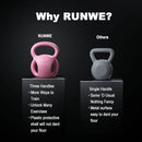 3 Handle Kettlebells Weight - Weight for Women Options 5, 10, 15 and 20 LB for Russian Twists AB Exercise, Weightlifting and Core Fitness Exercise Home Gym [Single in Sold]