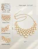 Jane Stone Fashion Statement Collar Necklace Vintage Openwork Bib Costume Jewelry