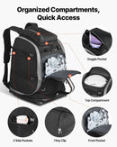 Ski Boot Bag Snowboard Boots Travel Backpack 55L Waterproof Oxford Black