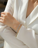 Mark - Set with 0.1-carat Moissan diamonds, S925 sterling silver and platinum-plated diamonds, a fashionable jewelry bracelet, a luxurious silver accessory