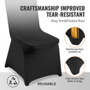 Stretch Spandex Folding Chair Covers, Universal Fitted Chair Cover, Removable Washable Protective Slipcovers, for Wedding, Holiday, Banquet, Party, Celebration, Dining (50PCS Black)