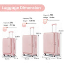 Luggage Sets 3 Piece(20/24/28), Expandable Carry On Luggage with TSA Lock Airline Approved, 100% PC Hard Shell and Lightweight Suitcase with Front Pocket and Spinner Wheels