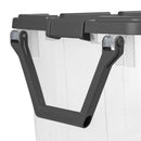 Extra Large Storage Bin, 160 Quart Wheeled Clear Plastic Storage Container with Handle, Gray, Pack of 2