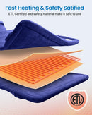 King Size Heating Pad for Back, Mothers Day Gifts for Mom Wife & Birthday Gifts for Men, FSA Eligible, 24"x37" XL Large Weighted Electric Heat Pad for Neck and Shoulders, ETL Certified, Gray