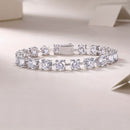 Time Appointment - Fashionable Bracelet and Bangle-shaped Jewelry set with Moissanite S925 sterling Silver and Platinum-plated Diamond